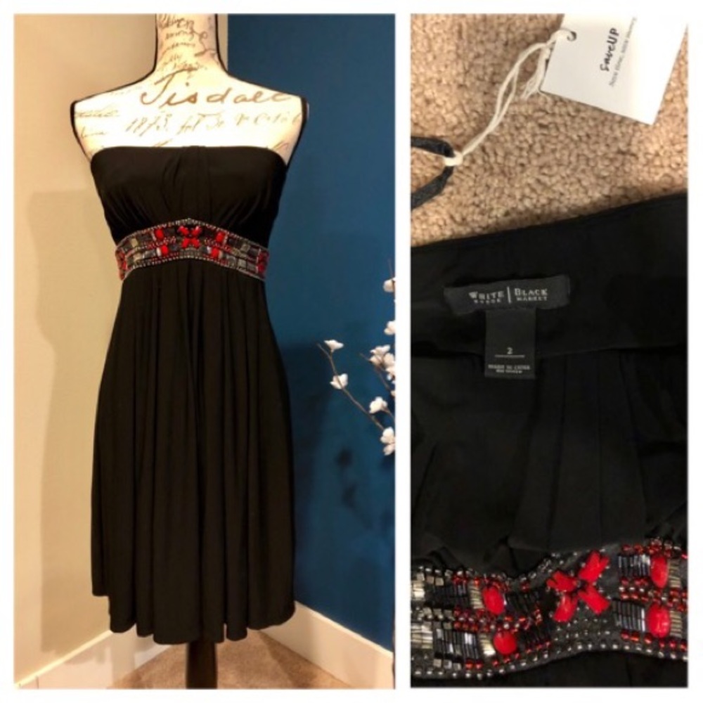 White House Black Market black beaded dress
